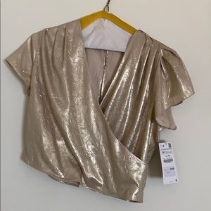 Metallic gold crop top